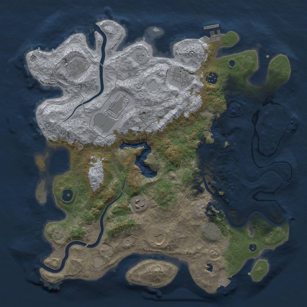 Rust Map: Procedural Map, Size: 4000, Seed: 91410916, 14 Monuments