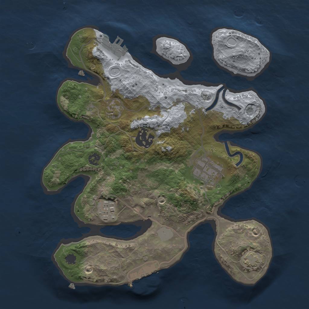 Rust Map: Procedural Map, Size: 2500, Seed: 1636220341, 9 Monuments