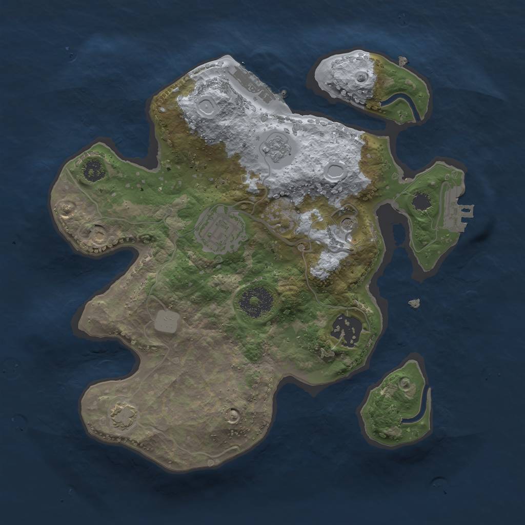Rust Map: Procedural Map, Size: 2500, Seed: 1089081824, 10 Monuments
