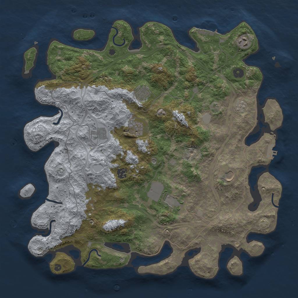 Rust Map: Procedural Map, Size: 4250, Seed: 19594217, 16 Monuments