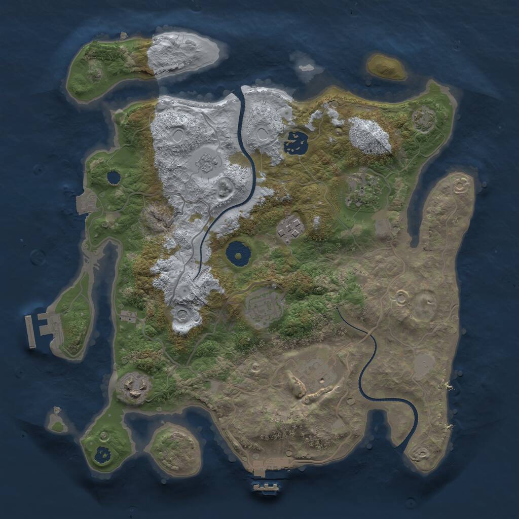 Rust Map: Procedural Map, Size: 3176, Seed: 3213, 12 Monuments