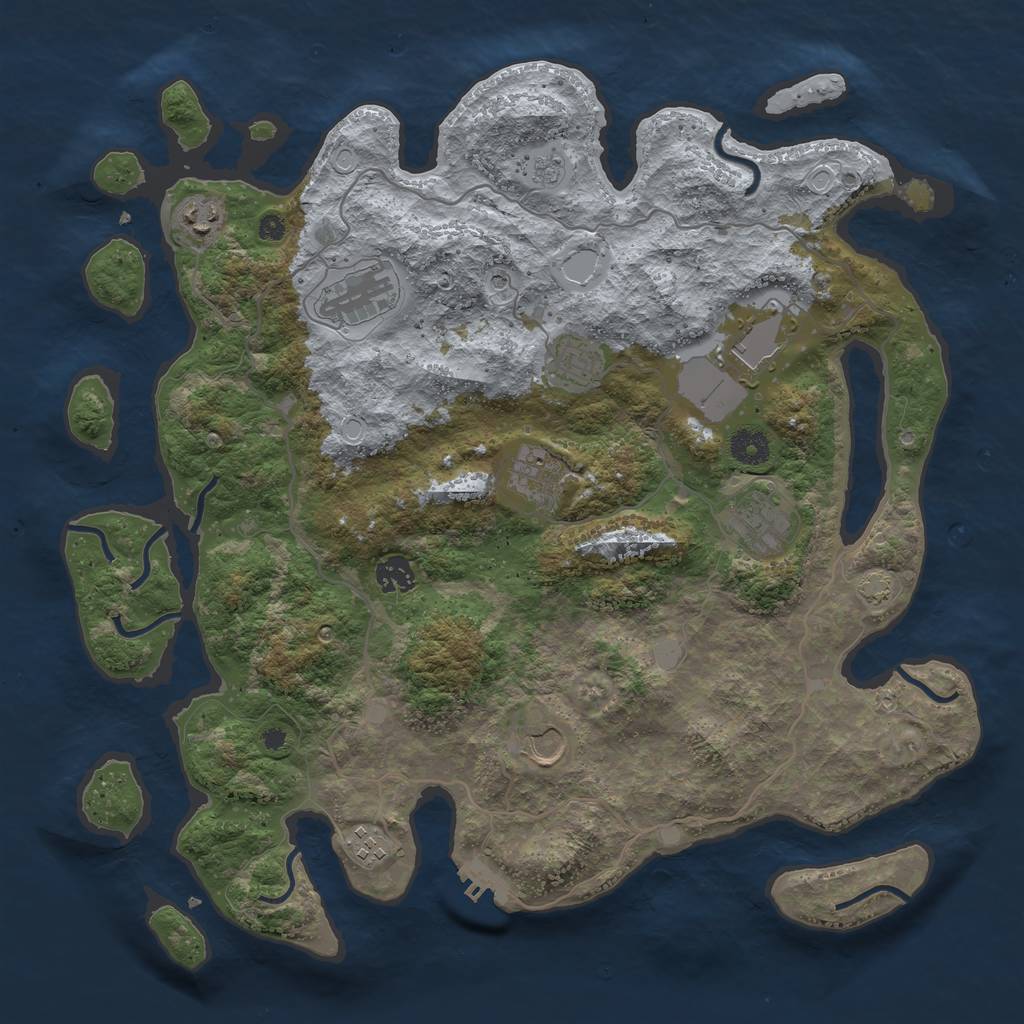 Rust Map: Procedural Map, Size: 4000, Seed: 356781, 16 Monuments