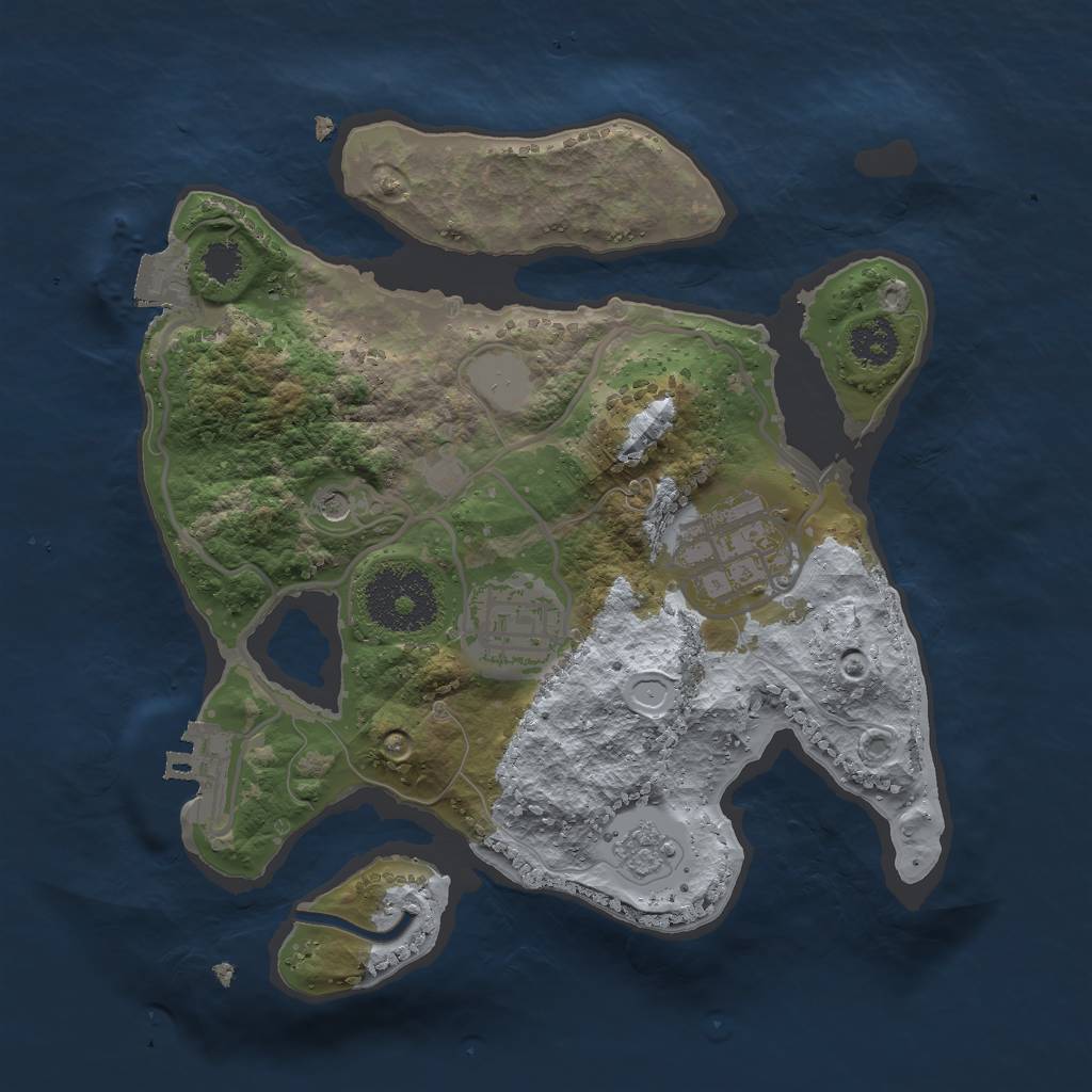 Rust Map: Procedural Map, Size: 2385, Seed: 1814832655, 8 Monuments