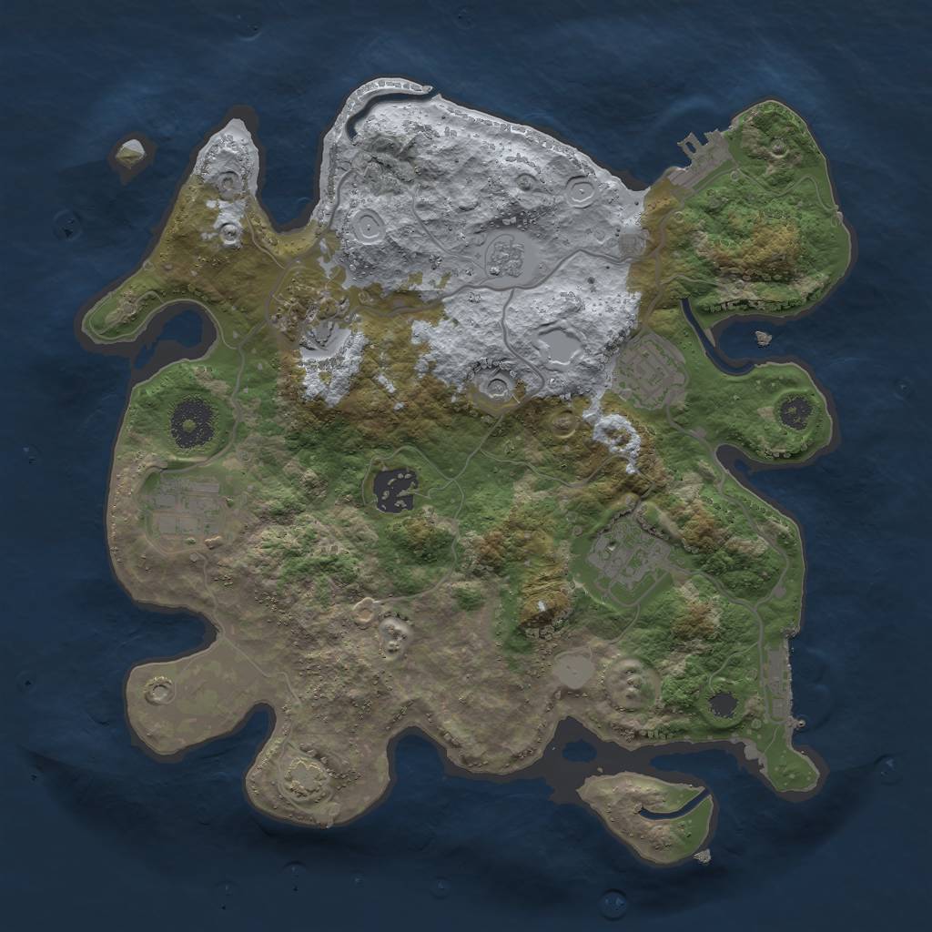 Rust Map: Procedural Map, Size: 3000, Seed: 1780037733, 13 Monuments