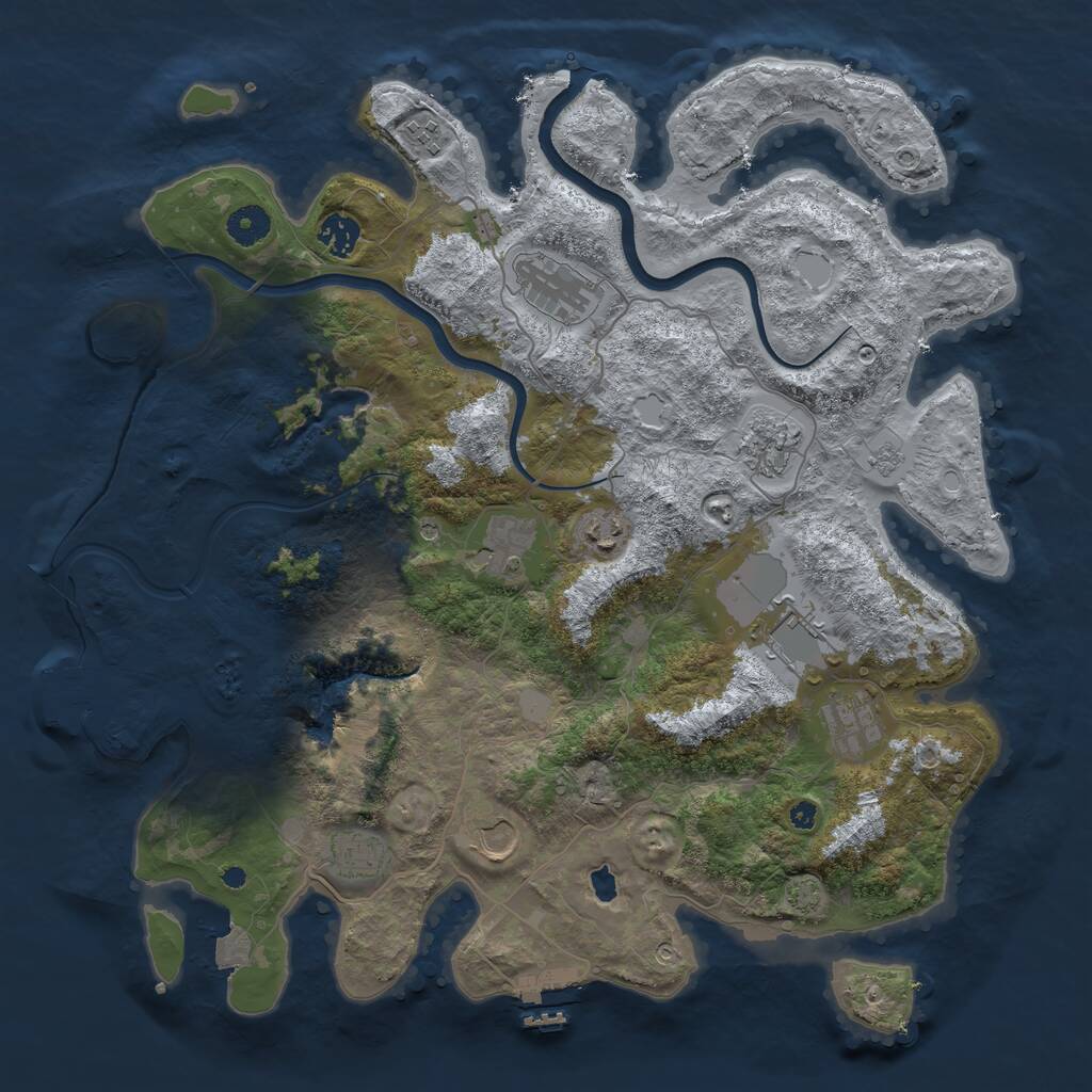 Rust Map: Procedural Map, Size: 4000, Seed: 79863978, 16 Monuments