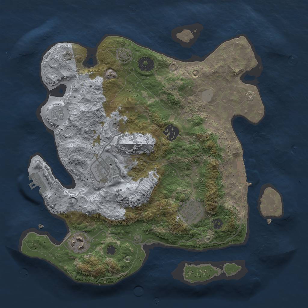 Rust Map: Procedural Map, Size: 3000, Seed: 3050, 12 Monuments
