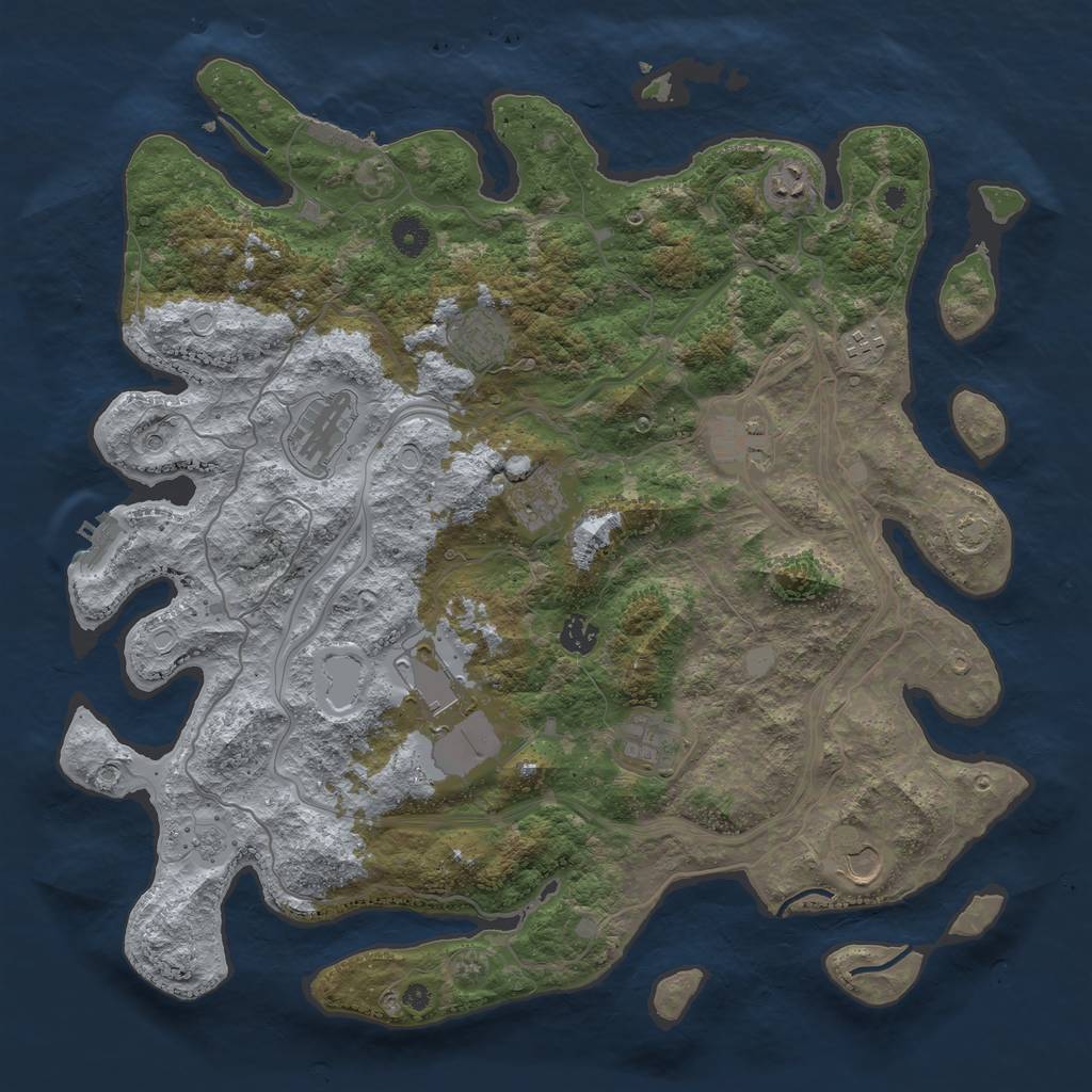 Rust Map: Procedural Map, Size: 4250, Seed: 6295, 18 Monuments