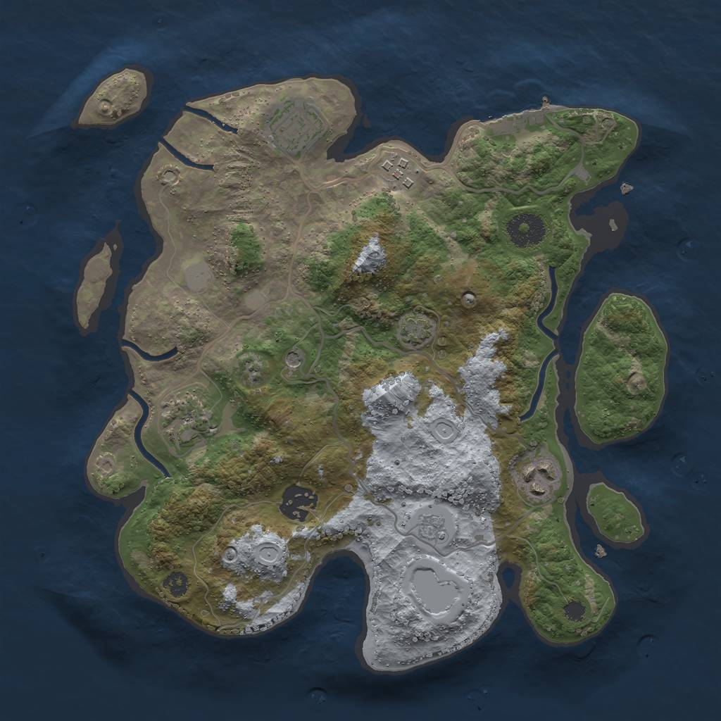 Rust Map: Procedural Map, Size: 3000, Seed: 8929, 12 Monuments