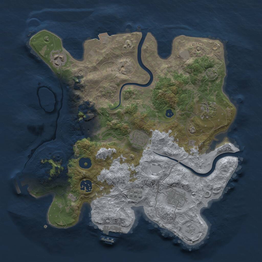 Rust Map: Procedural Map, Size: 3200, Seed: 27051004, 13 Monuments