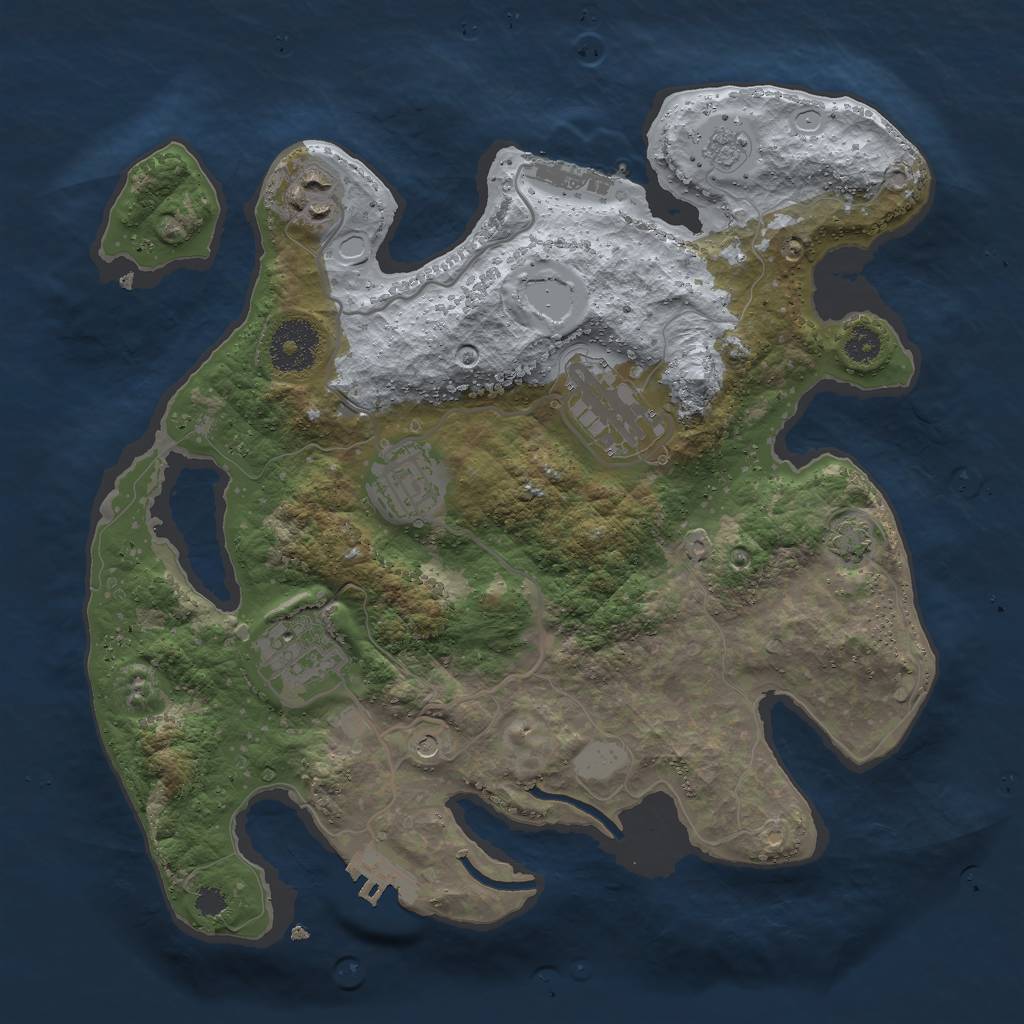 Rust Map: Procedural Map, Size: 3000, Seed: 272742345, 12 Monuments