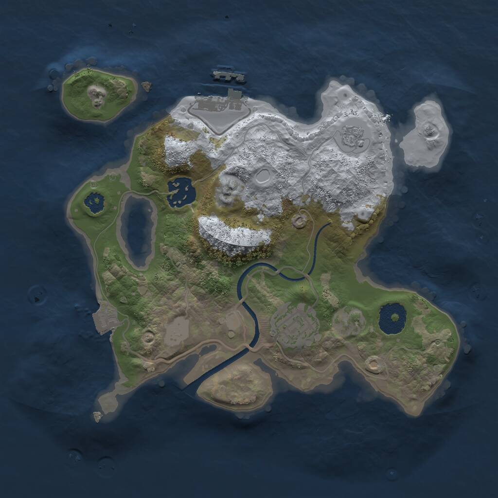 Rust Map: Procedural Map, Size: 2500, Seed: 1627996775, 5 Monuments