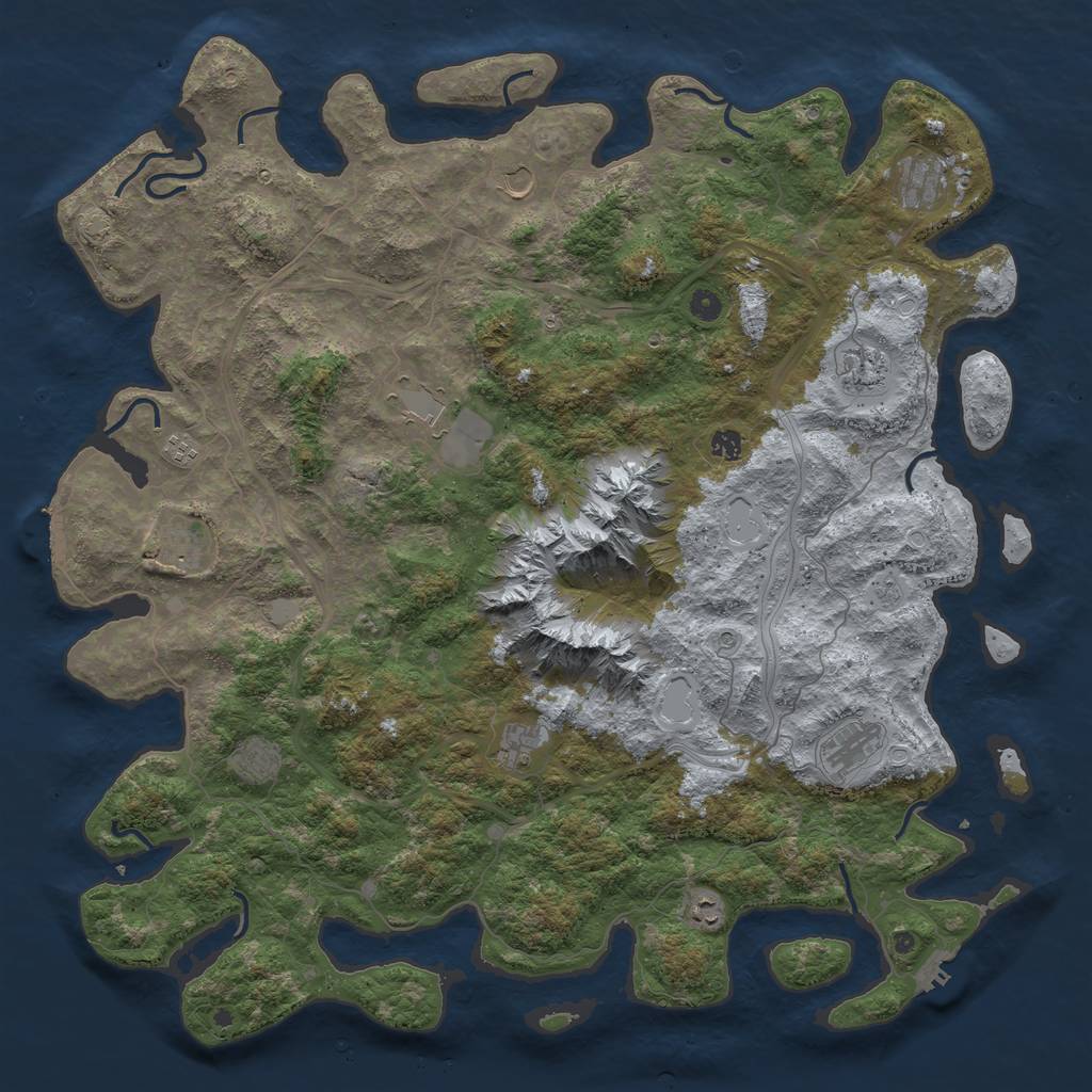 Rust Map: Procedural Map, Size: 5200, Seed: 88666321, 19 Monuments