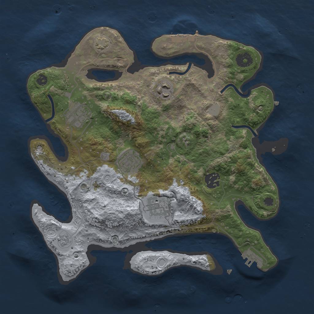 Rust Map: Procedural Map, Size: 3000, Seed: 65667, 12 Monuments