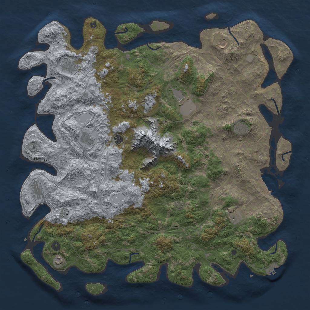 Rust Map: Procedural Map, Size: 5000, Seed: 21397692, 19 Monuments