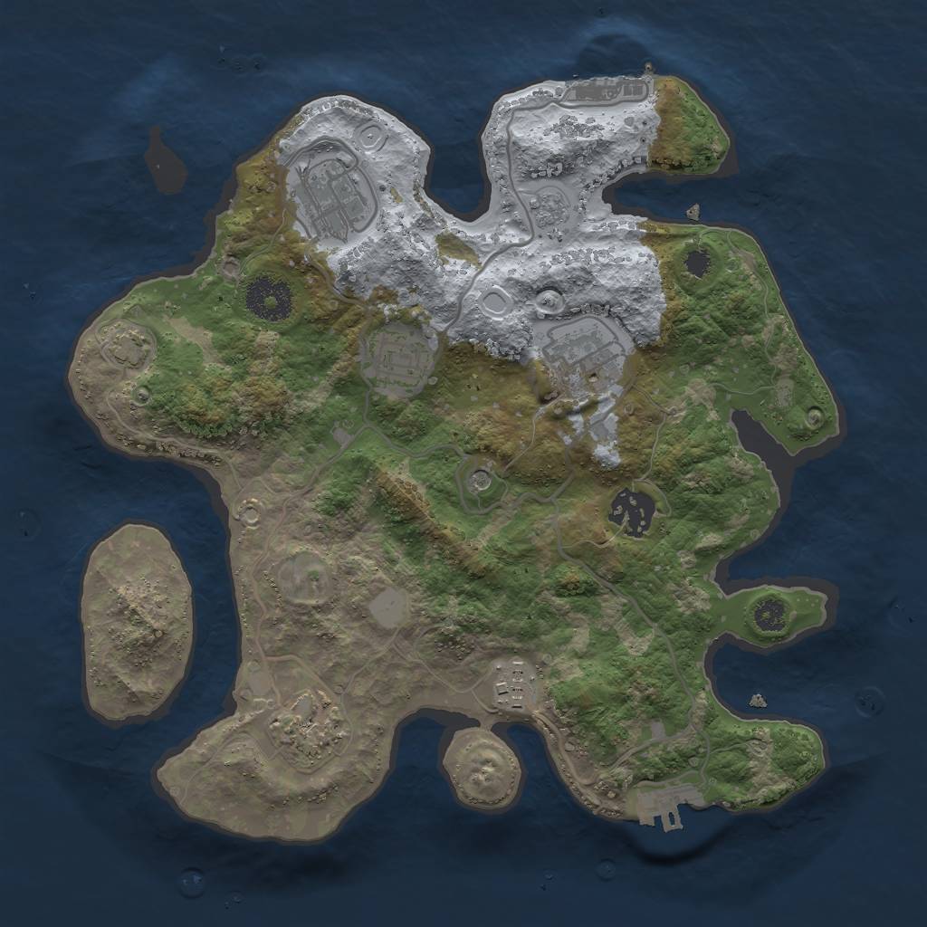 Rust Map: Procedural Map, Size: 3000, Seed: 1803451584, 14 Monuments