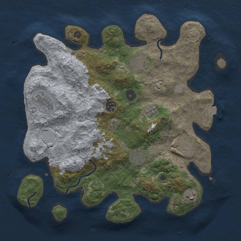 Rust Map: Procedural Map, Size: 3400, Seed: 9444838, 13 Monuments