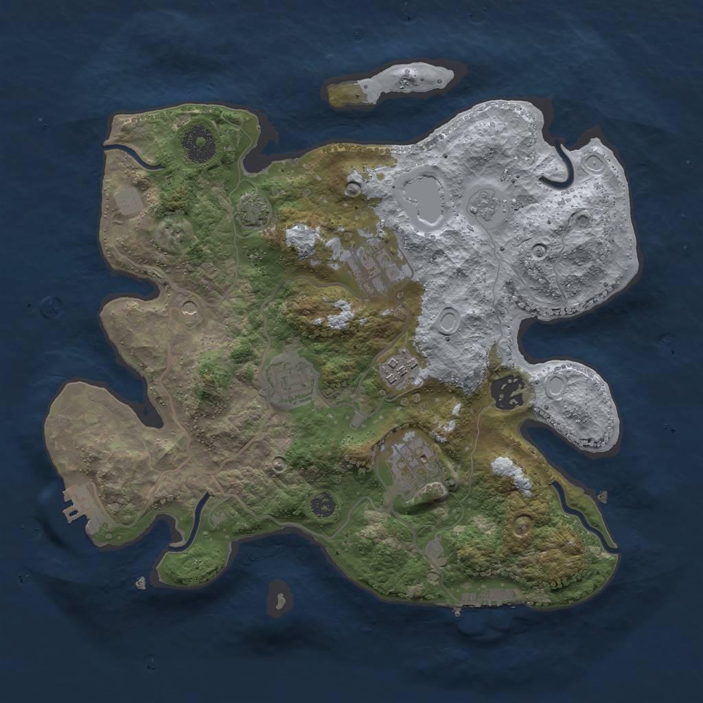 Rust Map: Procedural Map, Size: 3000, Seed: 16251, 13 Monuments