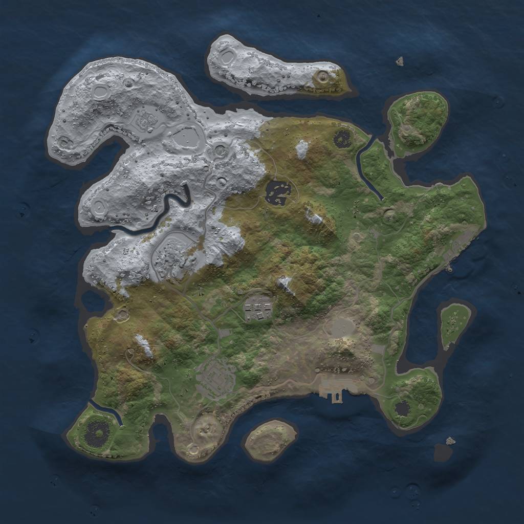 Rust Map: Procedural Map, Size: 3000, Seed: 2614579, 11 Monuments