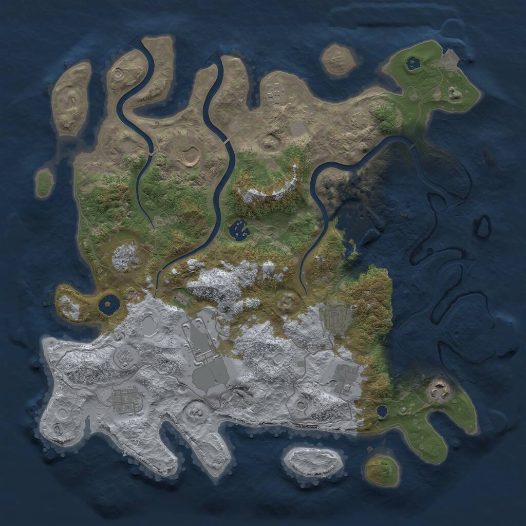 Rust Map: Procedural Map, Size: 3900, Seed: 87575736, 15 Monuments
