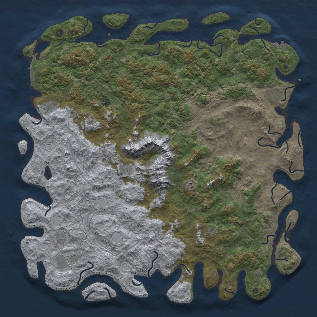 Rust Map: Procedural Map, Size: 6000, Seed: 2308476, 19 Monuments