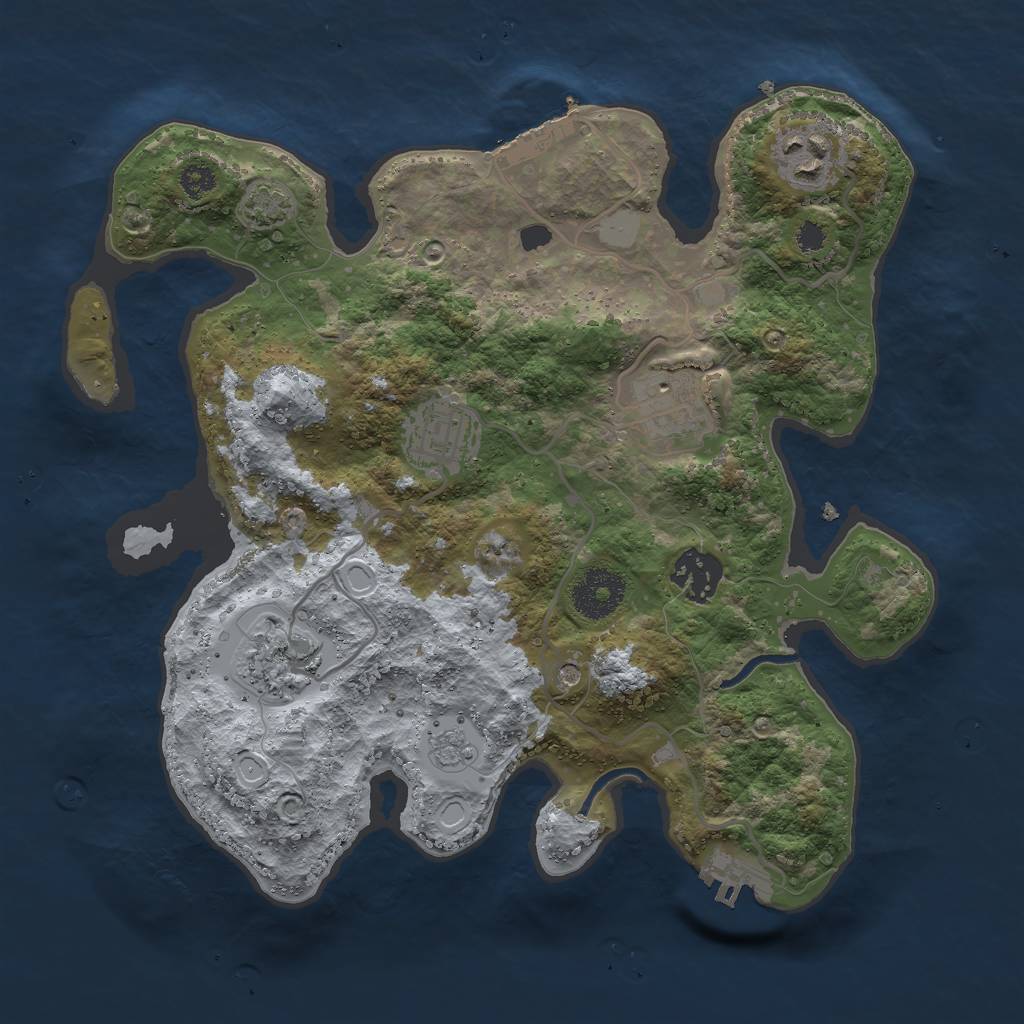 Rust Map: Procedural Map, Size: 3000, Seed: 4156, 13 Monuments