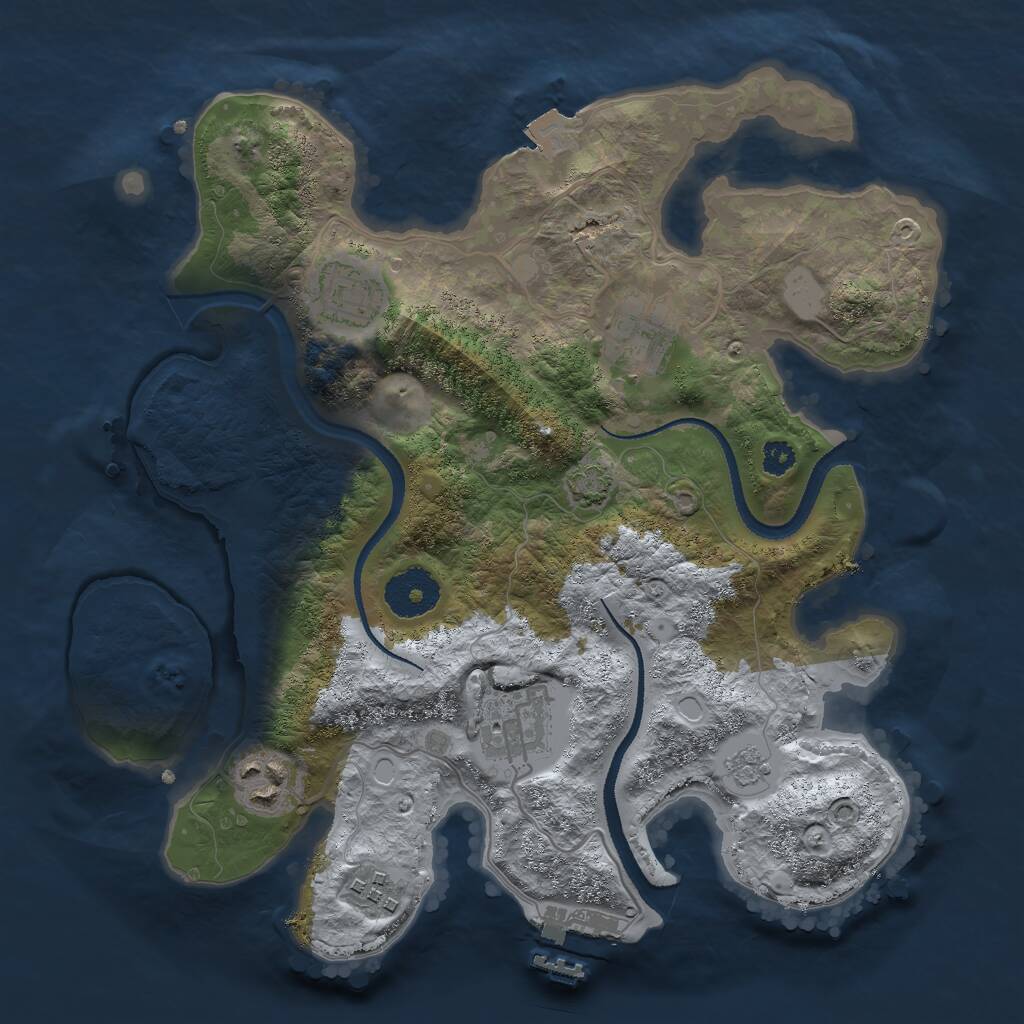 Rust Map: Procedural Map, Size: 3000, Seed: 1619600084, 9 Monuments