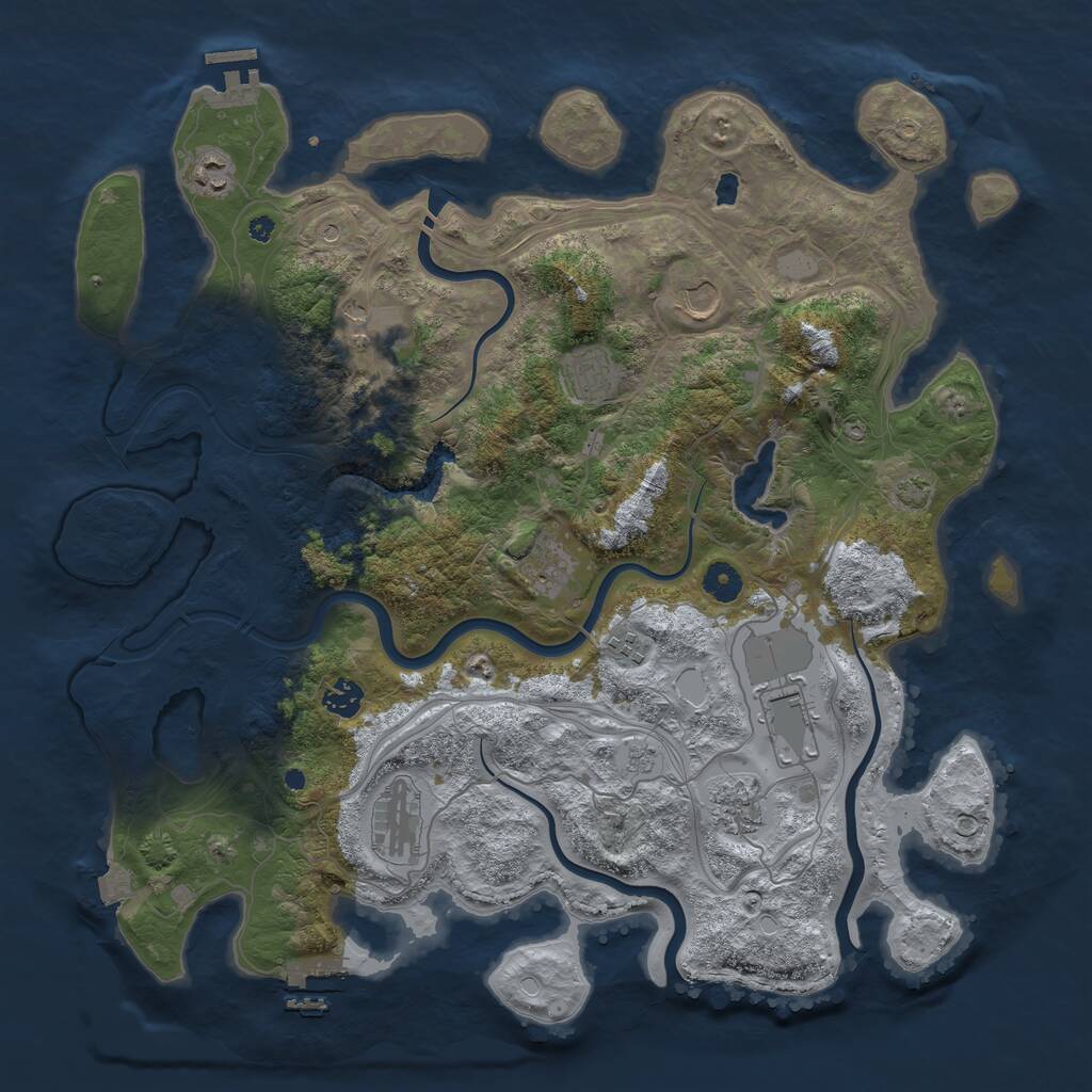 Rust Map: Procedural Map, Size: 4250, Seed: 6748, 16 Monuments