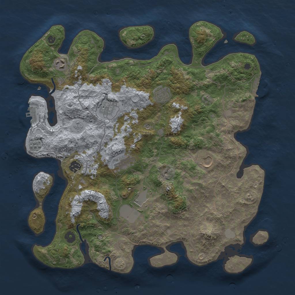 Rust Map: Procedural Map, Size: 4000, Seed: 565288172, 16 Monuments
