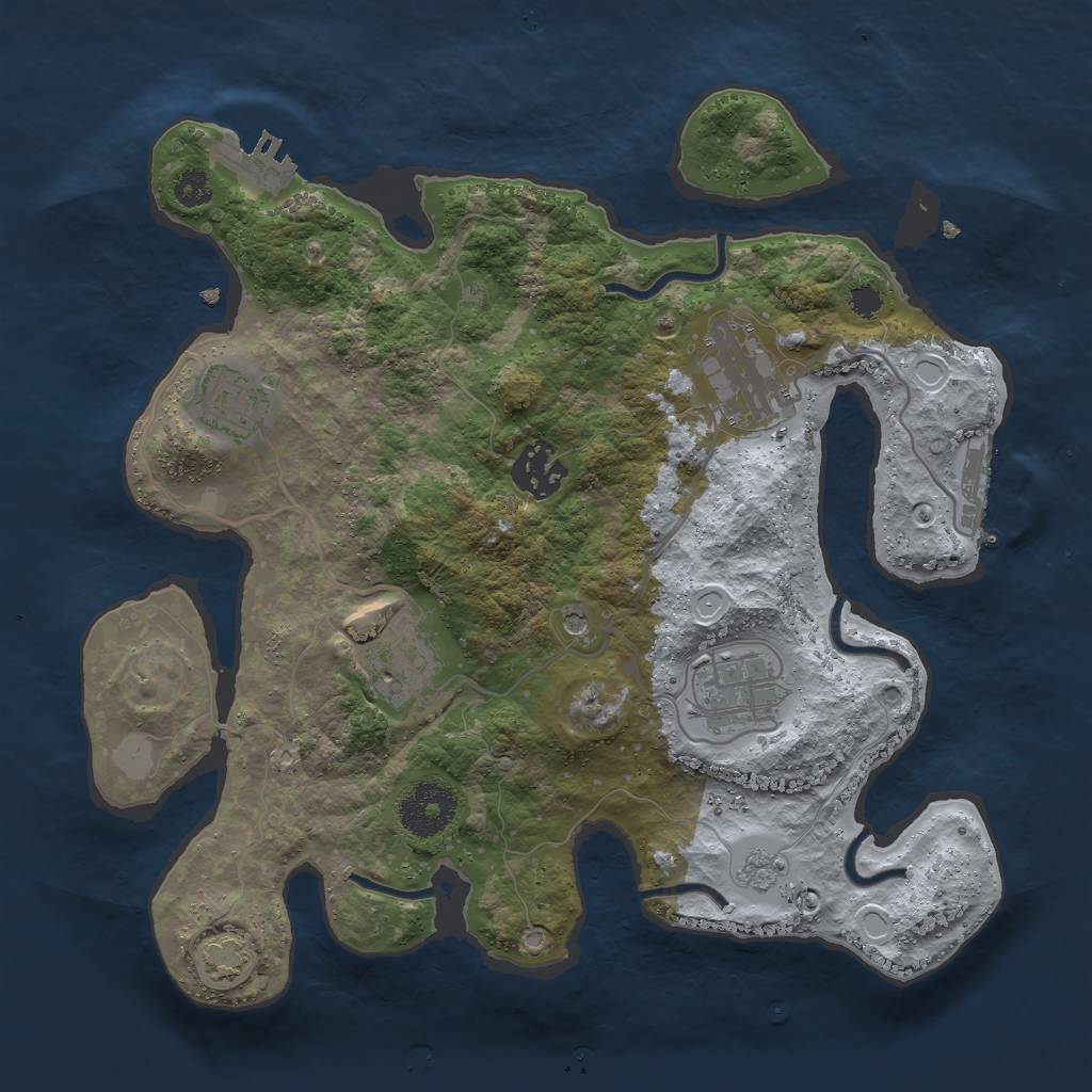 Rust Map: Procedural Map, Size: 3000, Seed: 5631492, 13 Monuments