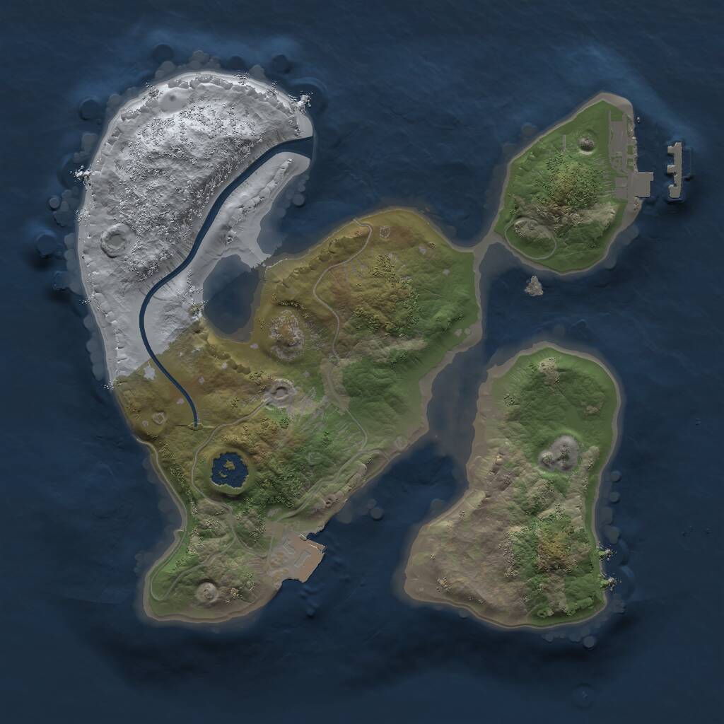 Rust Map: Procedural Map, Size: 2000, Seed: 735352028, 2 Monuments