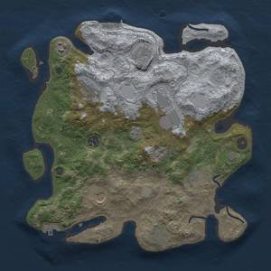 Thumbnail Rust Map: Procedural Map, Size: 3500, Seed: 8129355, 17 Monuments