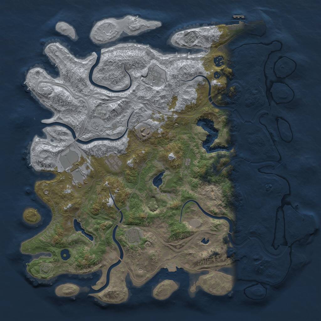 Rust Map: Procedural Map, Size: 4500, Seed: 568944, 13 Monuments