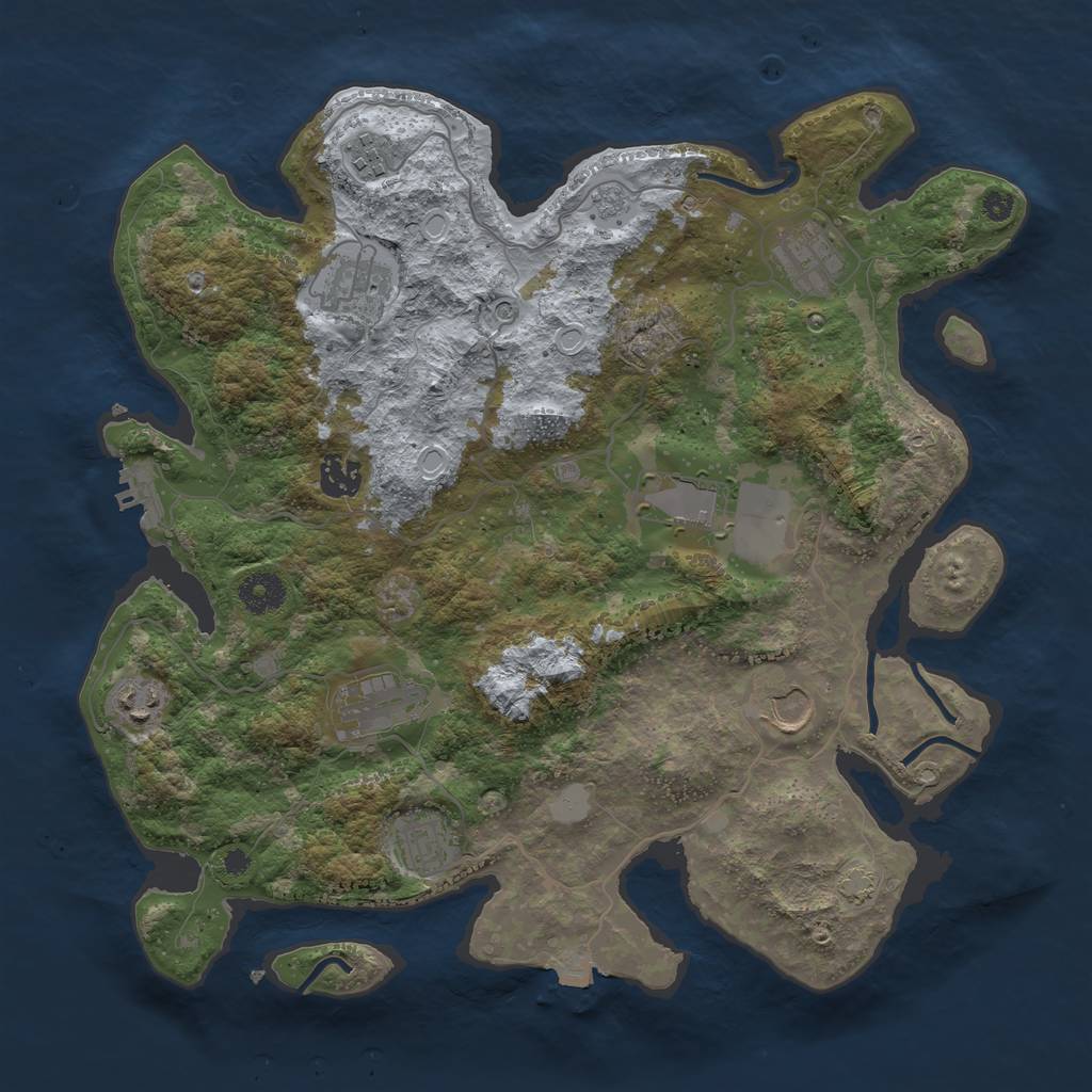 Rust Map: Procedural Map, Size: 3700, Seed: 40855652, 16 Monuments