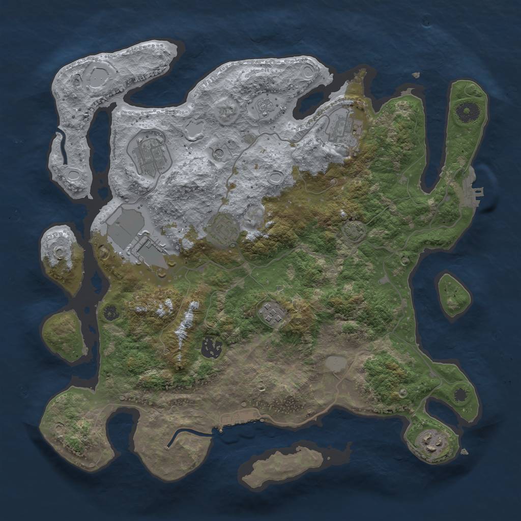 Rust Map: Procedural Map, Size: 3600, Seed: 27534578, 15 Monuments