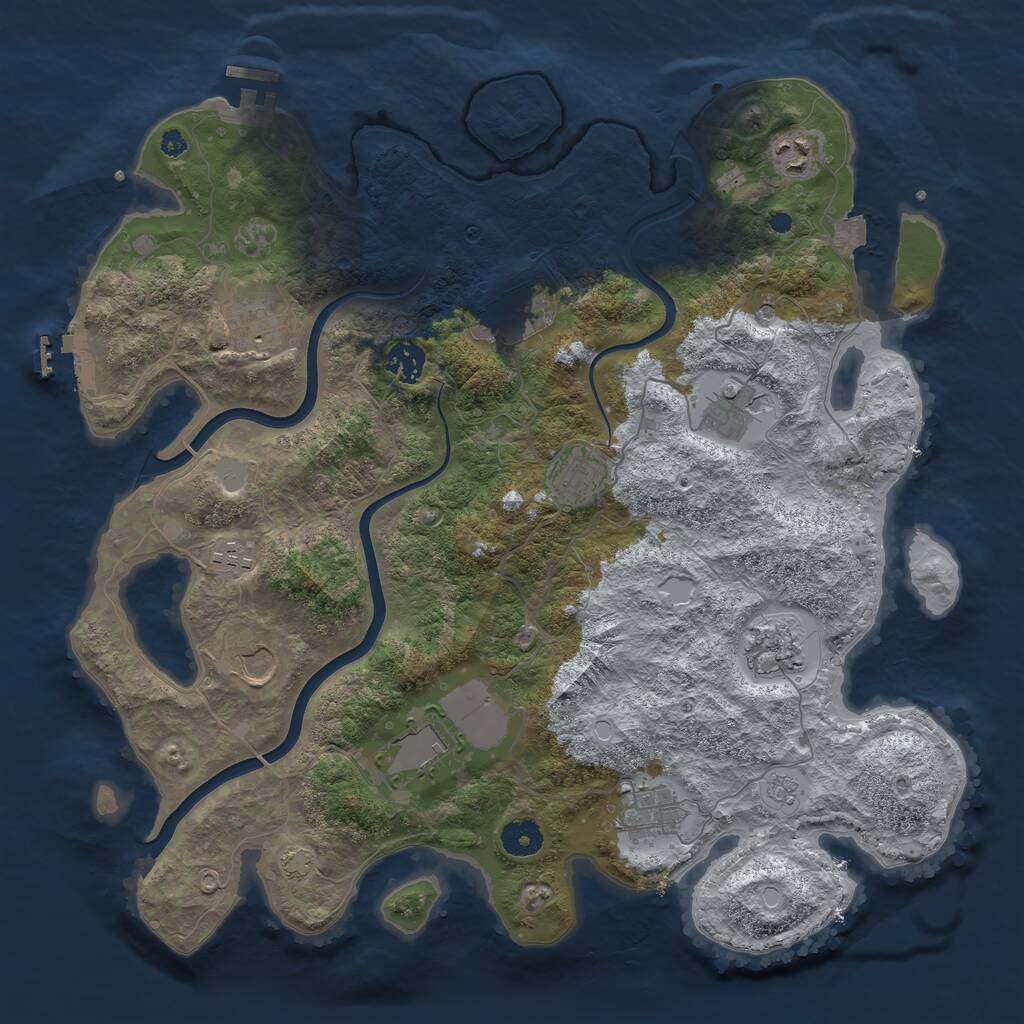 Rust Map: Procedural Map, Size: 3900, Seed: 24108756, 17 Monuments
