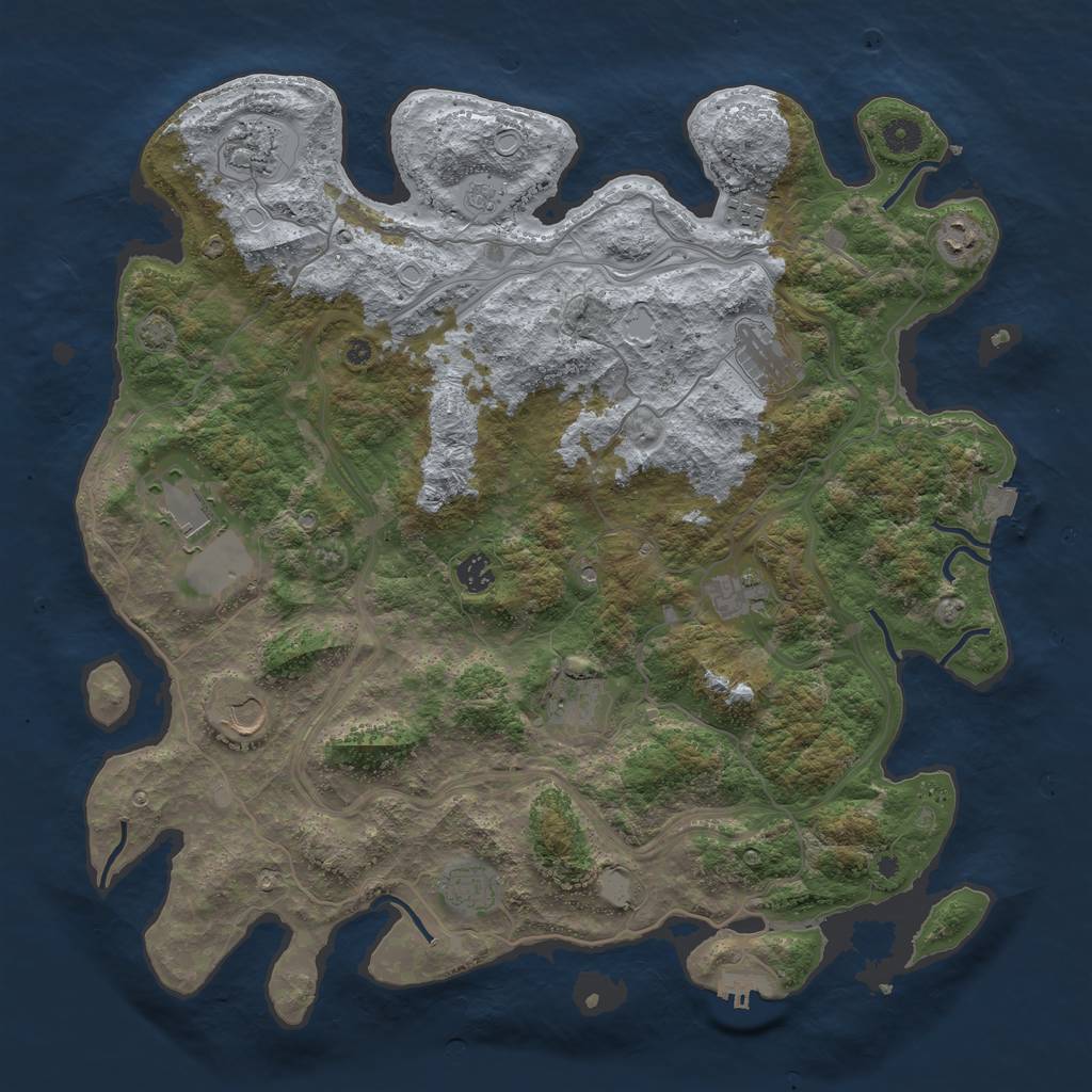 Rust Map: Procedural Map, Size: 4400, Seed: 23844755, 17 Monuments