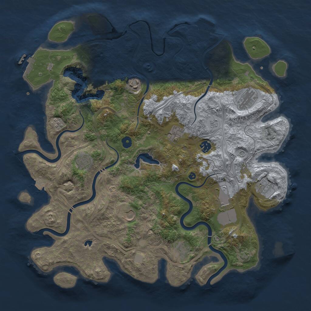 Rust Map: Procedural Map, Size: 4250, Seed: 14584751, 16 Monuments