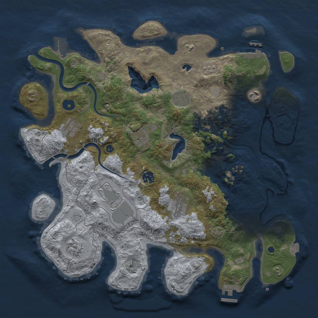 Rust Map: Procedural Map, Size: 4000, Seed: 83854020, 15 Monuments