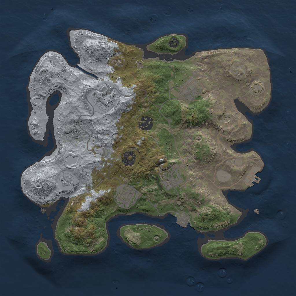 Rust Map: Procedural Map, Size: 3000, Seed: 721, 12 Monuments