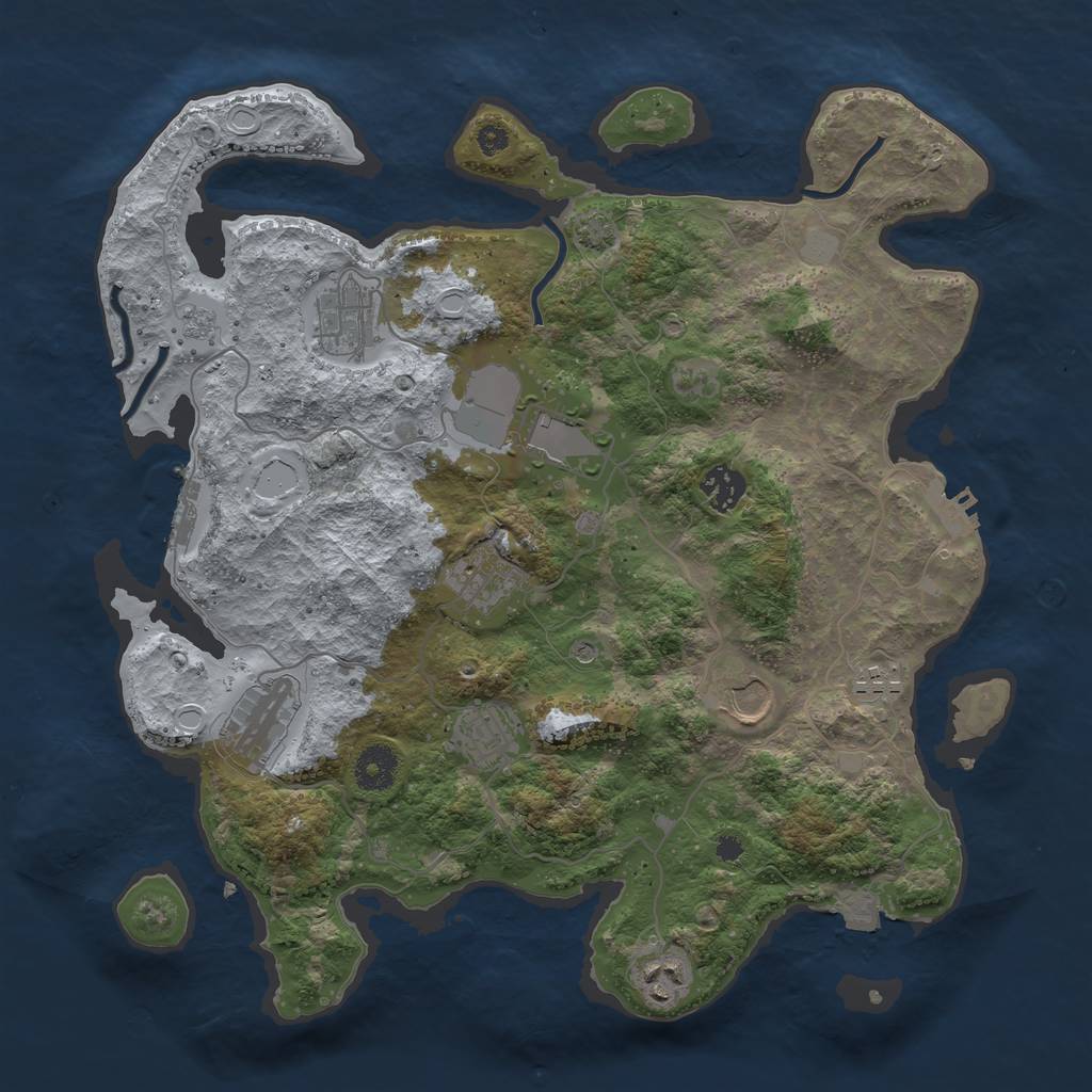 Rust Map: Procedural Map, Size: 3650, Seed: 29864914, 17 Monuments
