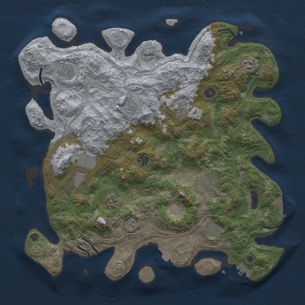 Rust Map: Procedural Map, Size: 4300, Seed: 30654709, 18 Monuments