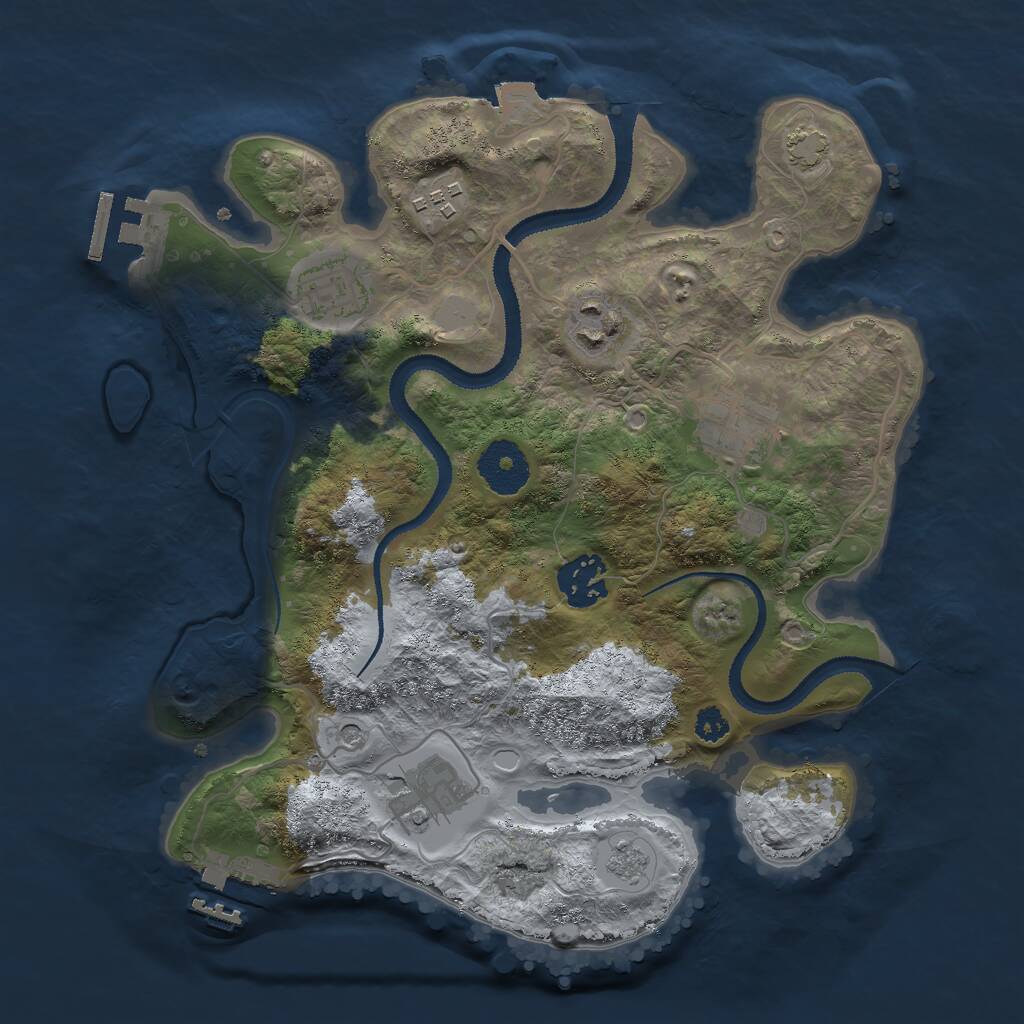 Rust Map: Procedural Map, Size: 3000, Seed: 21987, 12 Monuments