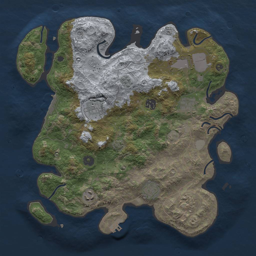 Rust Map: Procedural Map, Size: 3500, Seed: 22062006, 16 Monuments
