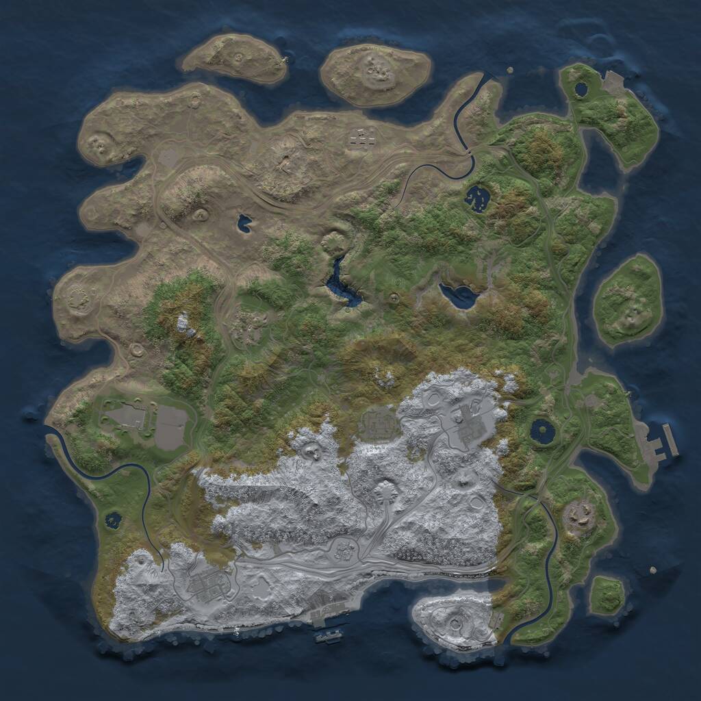 Rust Map: Procedural Map, Size: 4250, Seed: 33010363, 14 Monuments