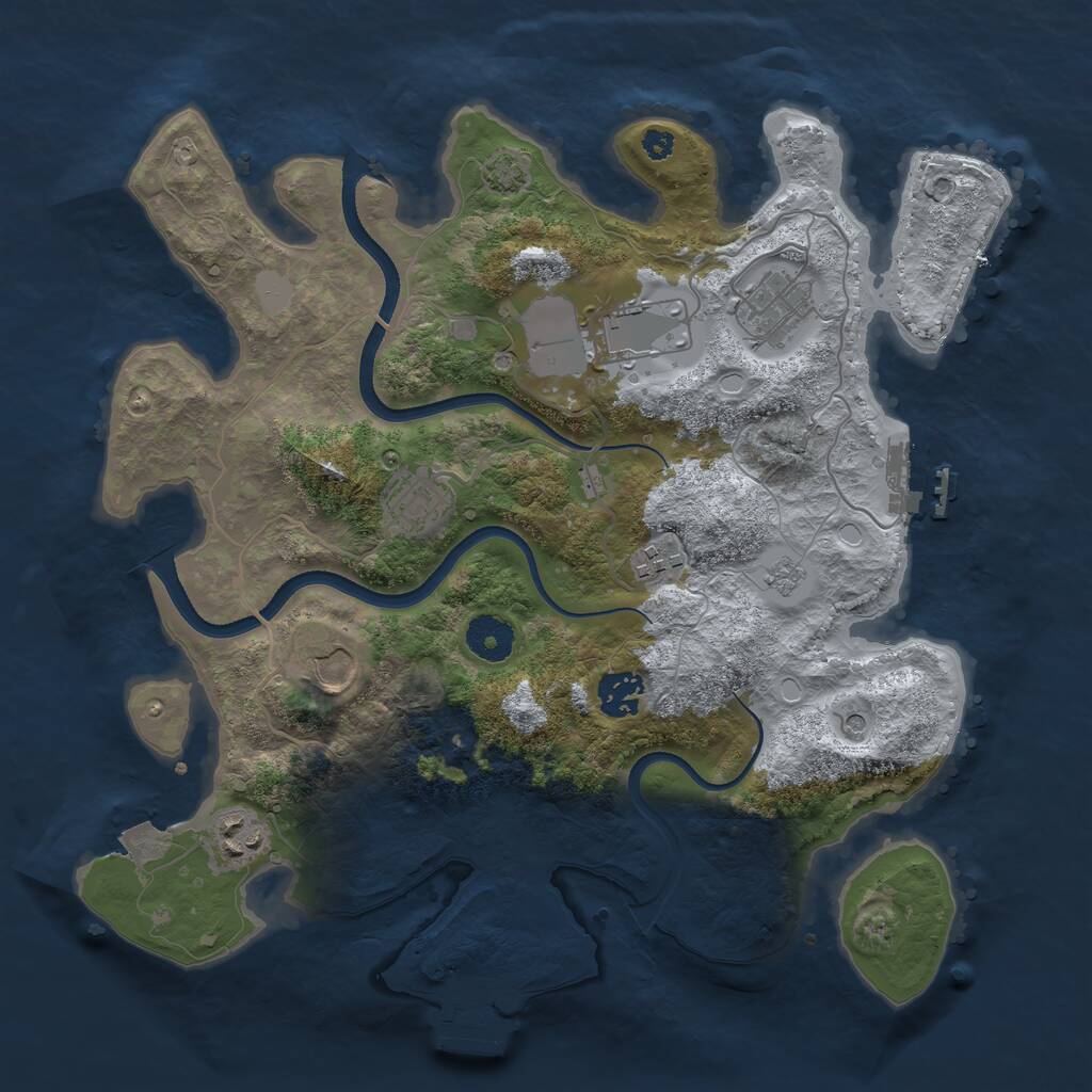 Rust Map: Procedural Map, Size: 3500, Seed: 82618702, 13 Monuments