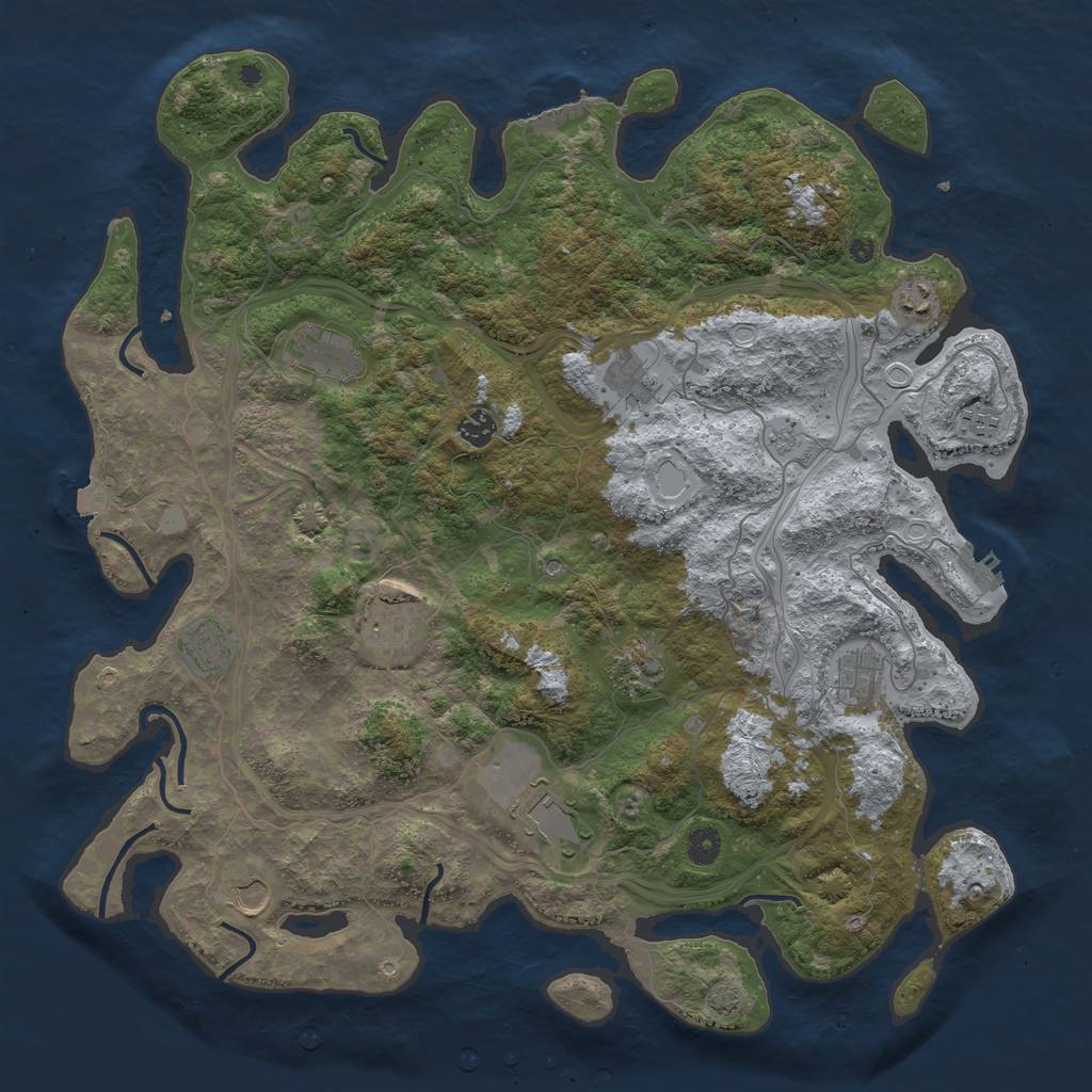 Rust Map: Procedural Map, Size: 4500, Seed: 4149, 19 Monuments