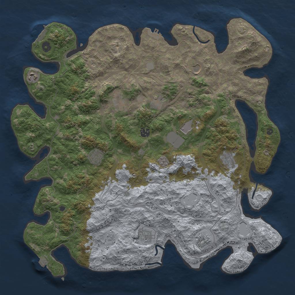 Rust Map: Procedural Map, Size: 4500, Seed: 897362, 19 Monuments