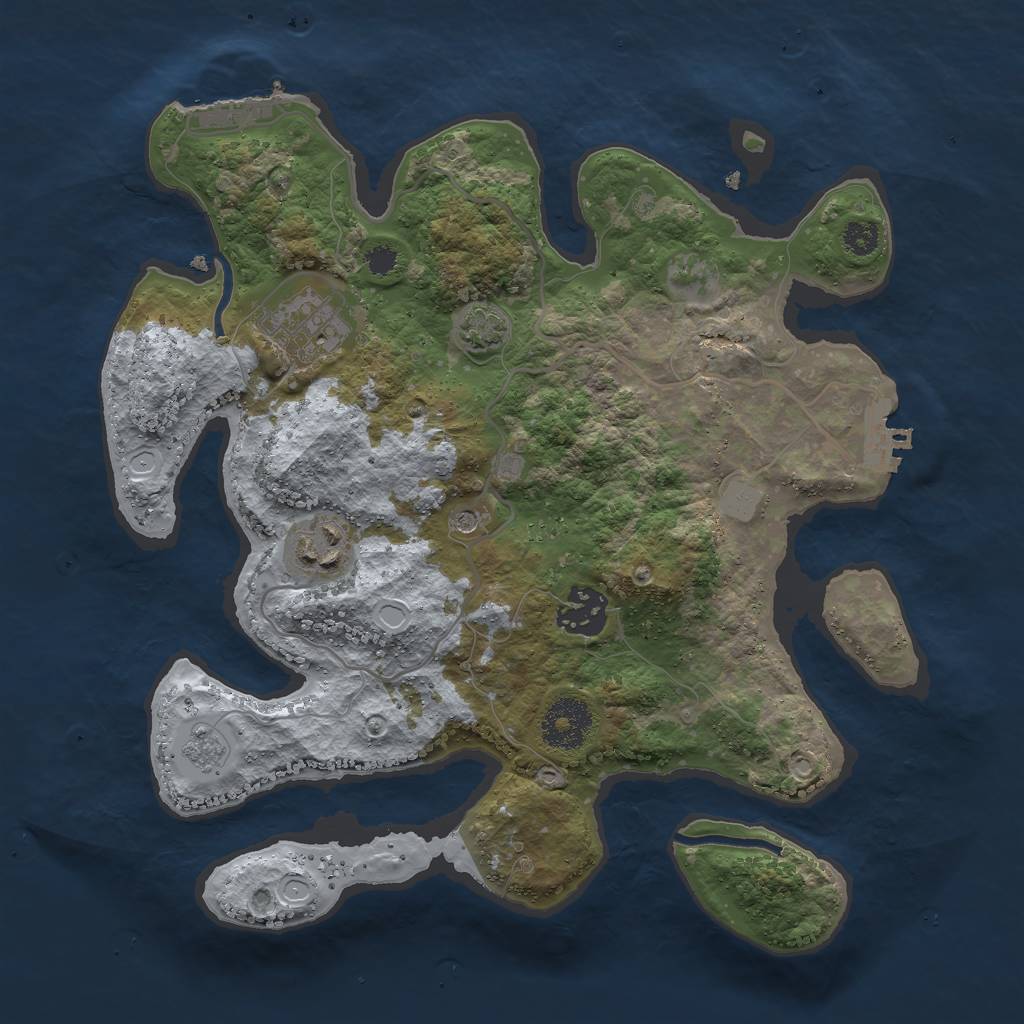 Rust Map: Procedural Map, Size: 3000, Seed: 8979, 11 Monuments