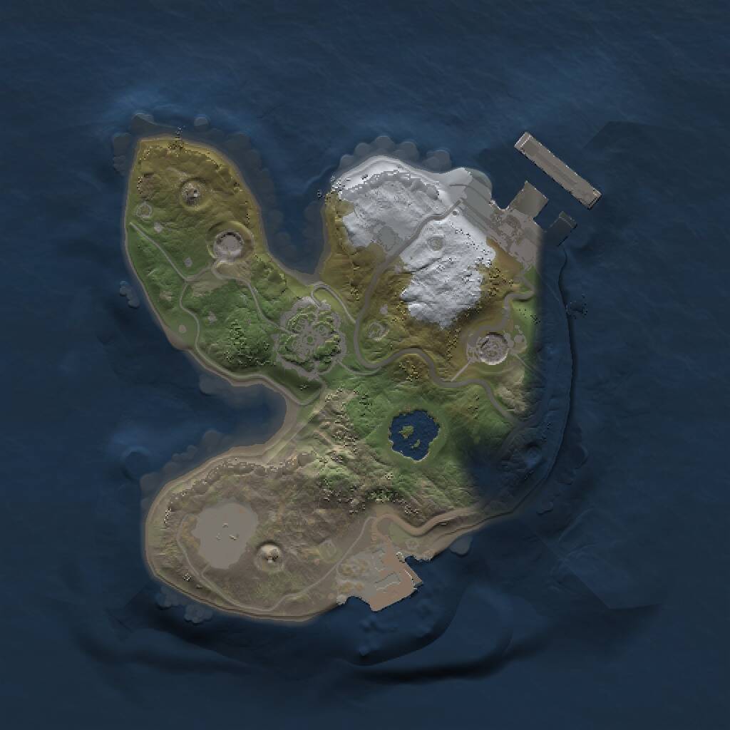 Rust Map: Procedural Map, Size: 1500, Seed: 412415, 4 Monuments