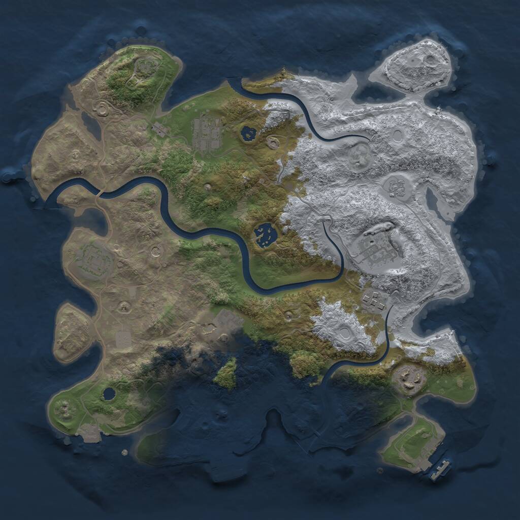Rust Map: Procedural Map, Size: 3400, Seed: 88362122, 13 Monuments
